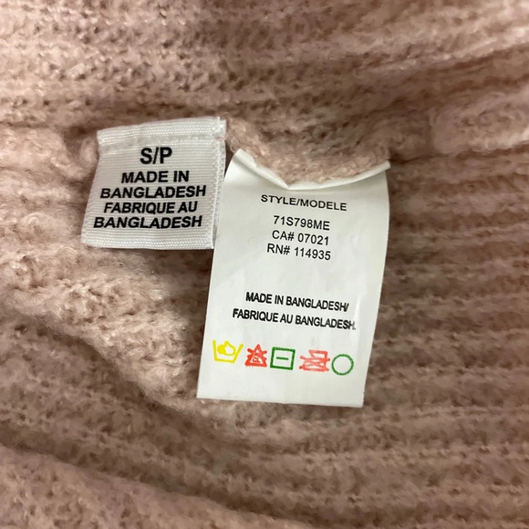 Seven Sisters Sweater Turtleneck Soft Blush Pink Size Small Cozy - Picture 7 of 10